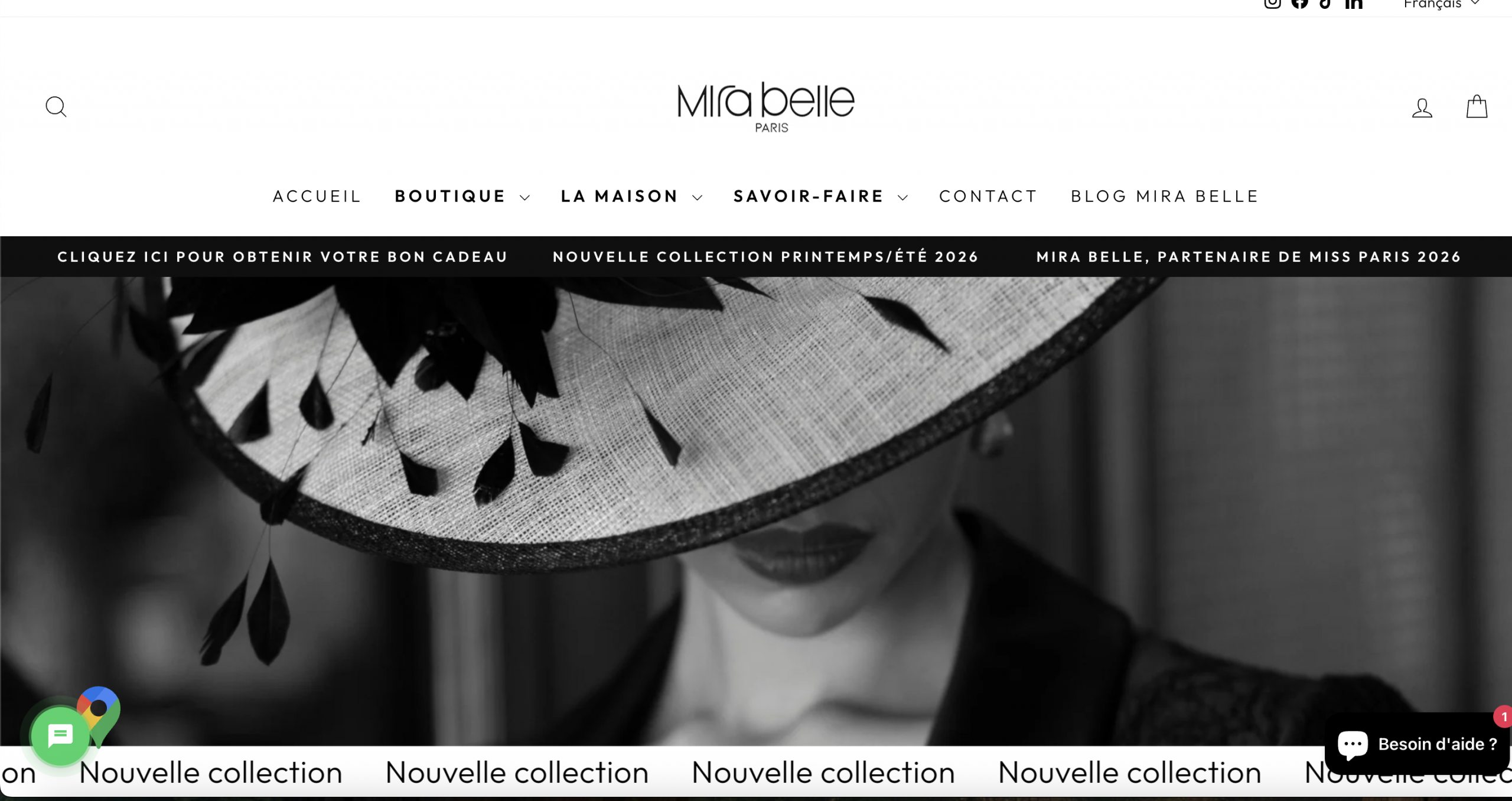 Mira Belle Paris - Gestion Shopify, webmastering et Google Ads
